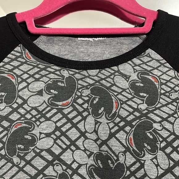 LuLaRoe Disney Mickey Mouse size Small tunic length blouse solid sleeves - Picture 4 of 8